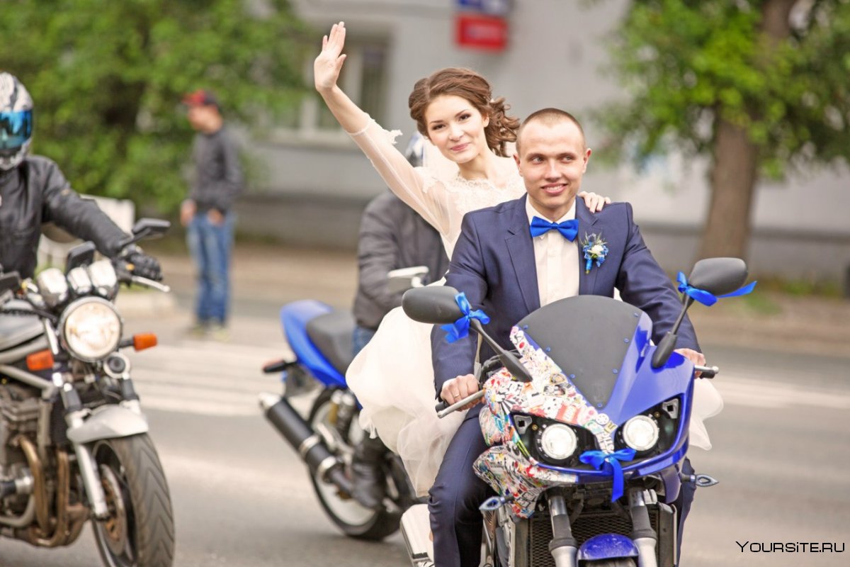 Украшение мотоцикла на свадьбу