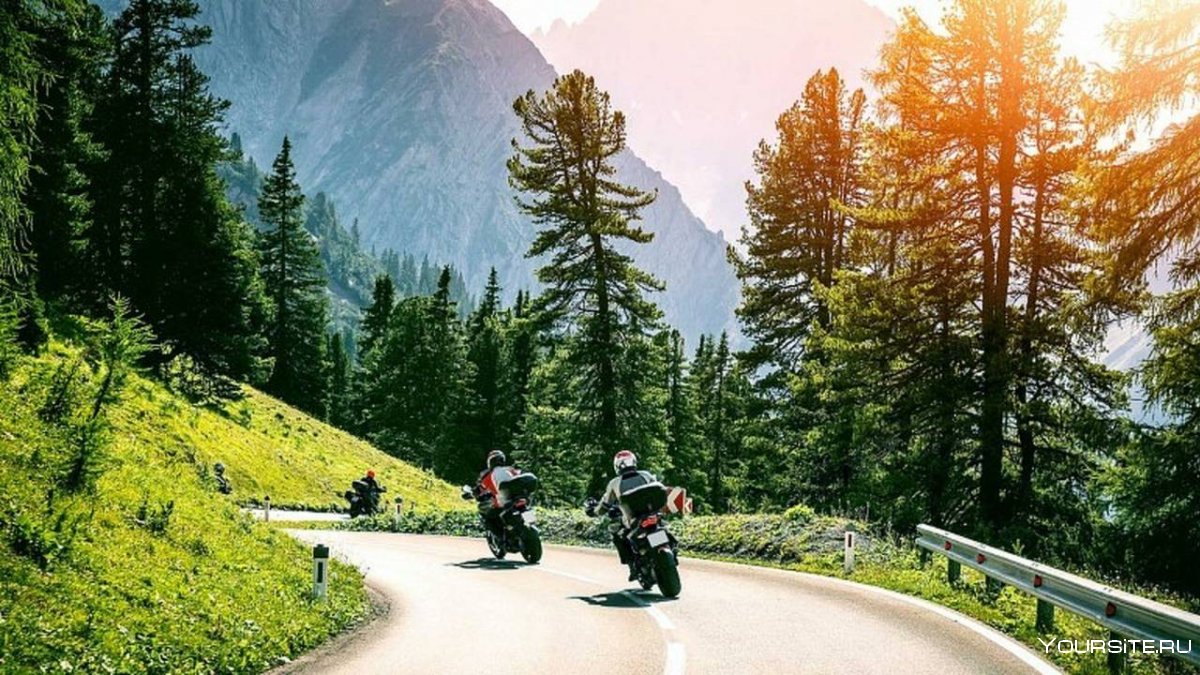 Мотоцикл дорога горы