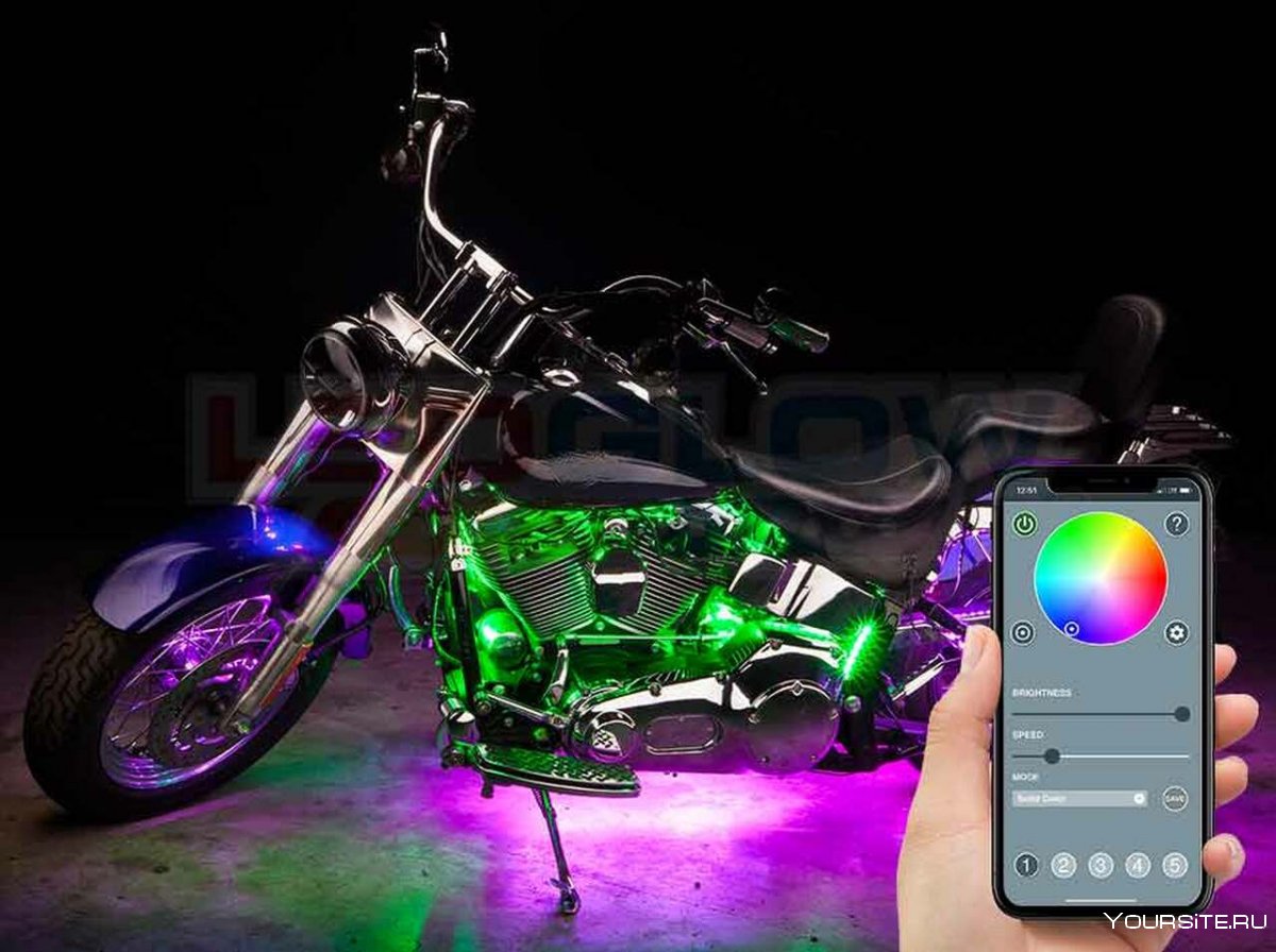 Светящиеся колпачки на колеса мотоцикла