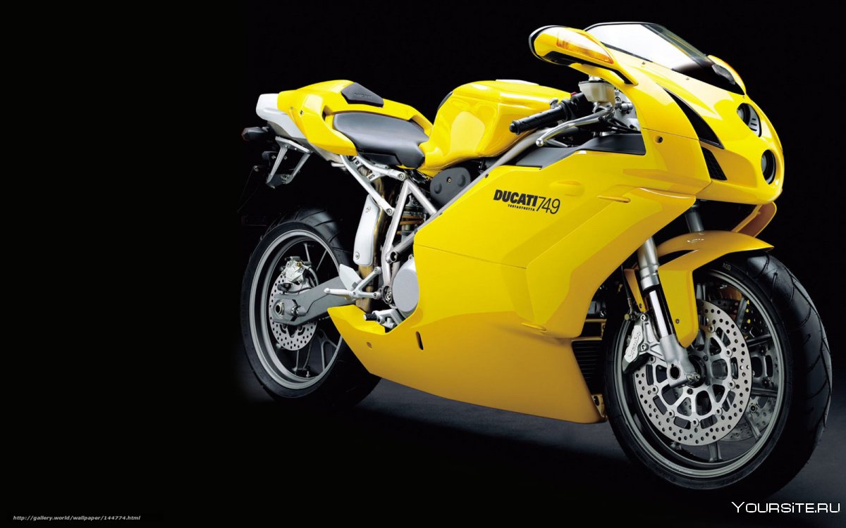 Мотоцикл Дукати желтый