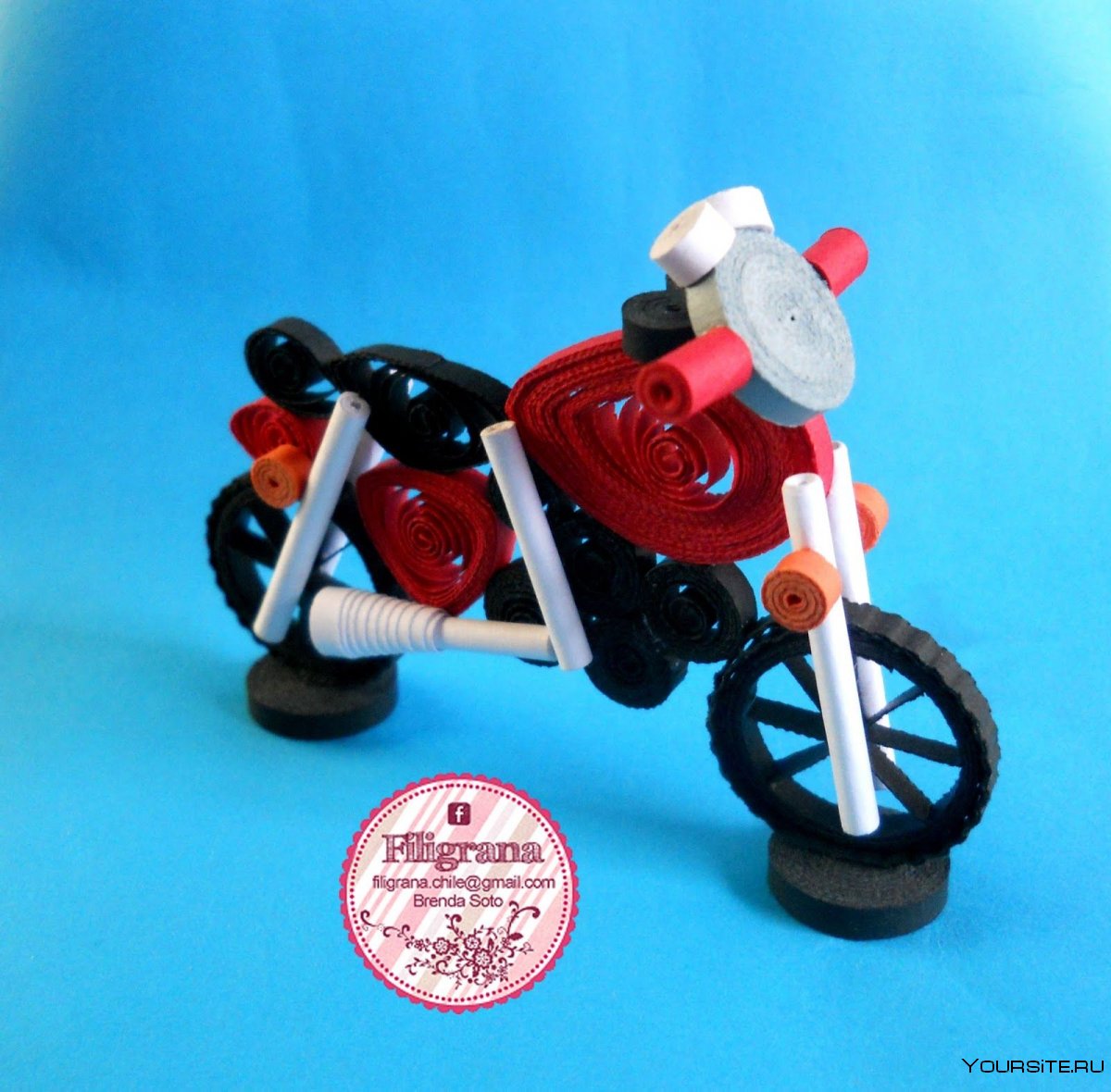 Мотоцикл из квиллинга