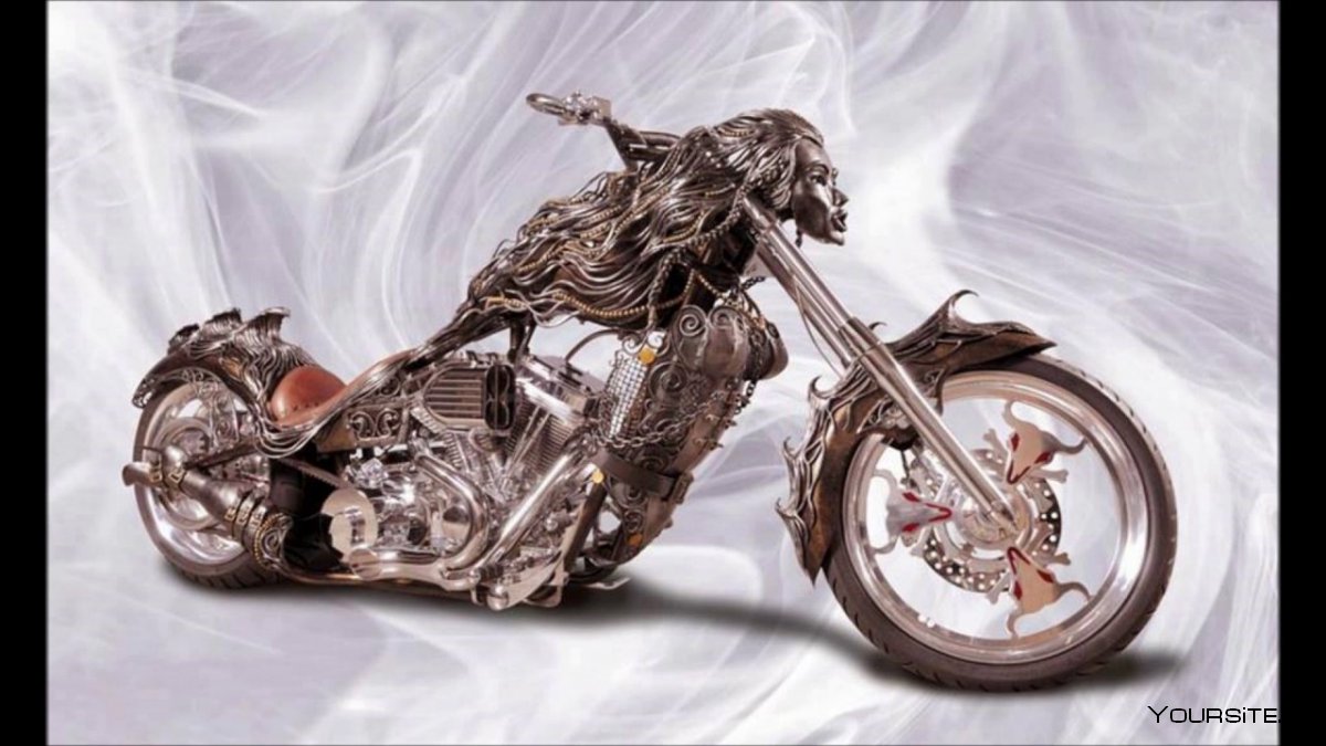 Мотоцикл в виде скелета