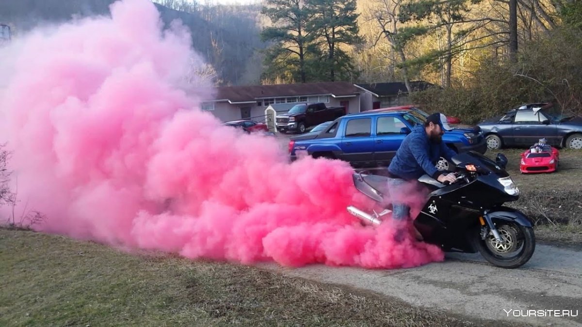 Цветной дым мотоцикл