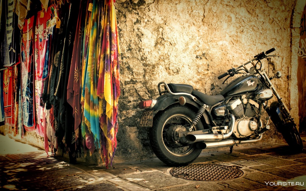 Мотоцикл с коляской картина