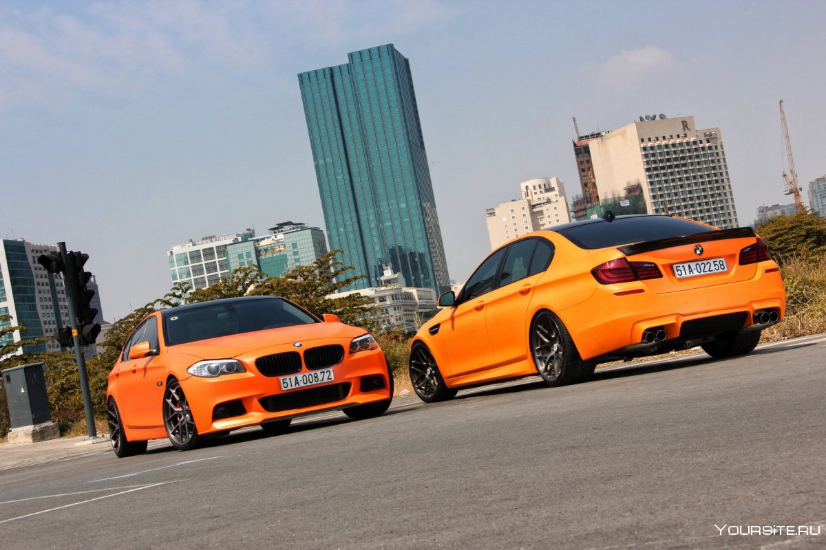 BMW m5 f10 оранжевая