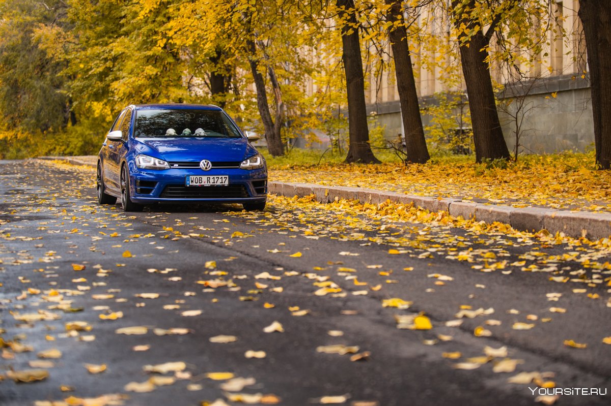 Осень и синяя машина