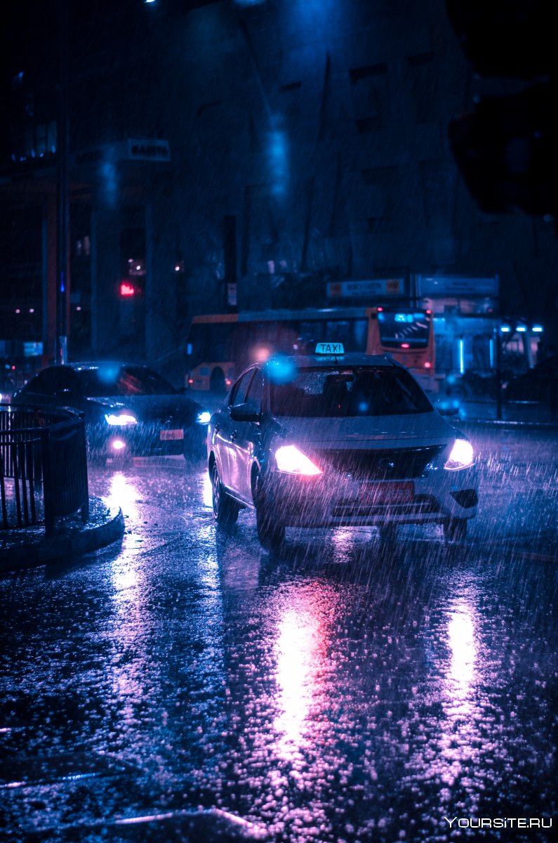 Машина ночь дождь