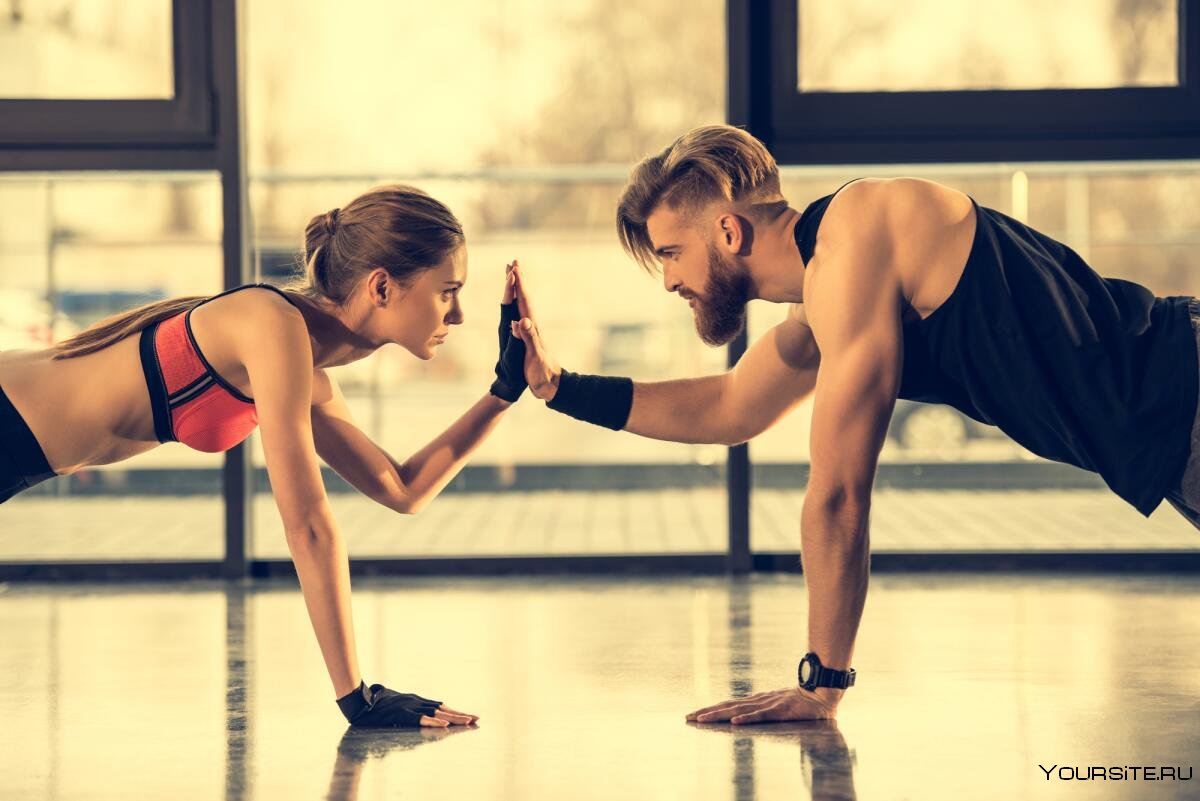 Фитнес мужчина и женщина