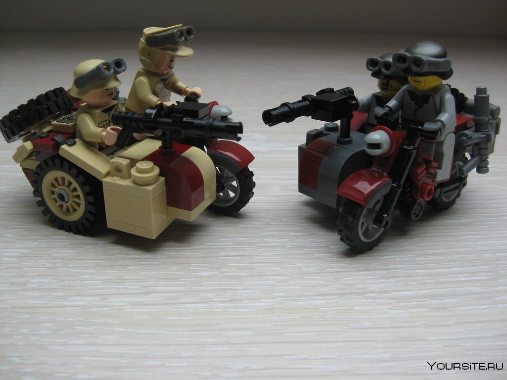 Военный Урал с мотоциклом лего