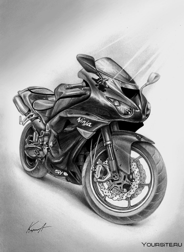 Мотоцикл зарисовка