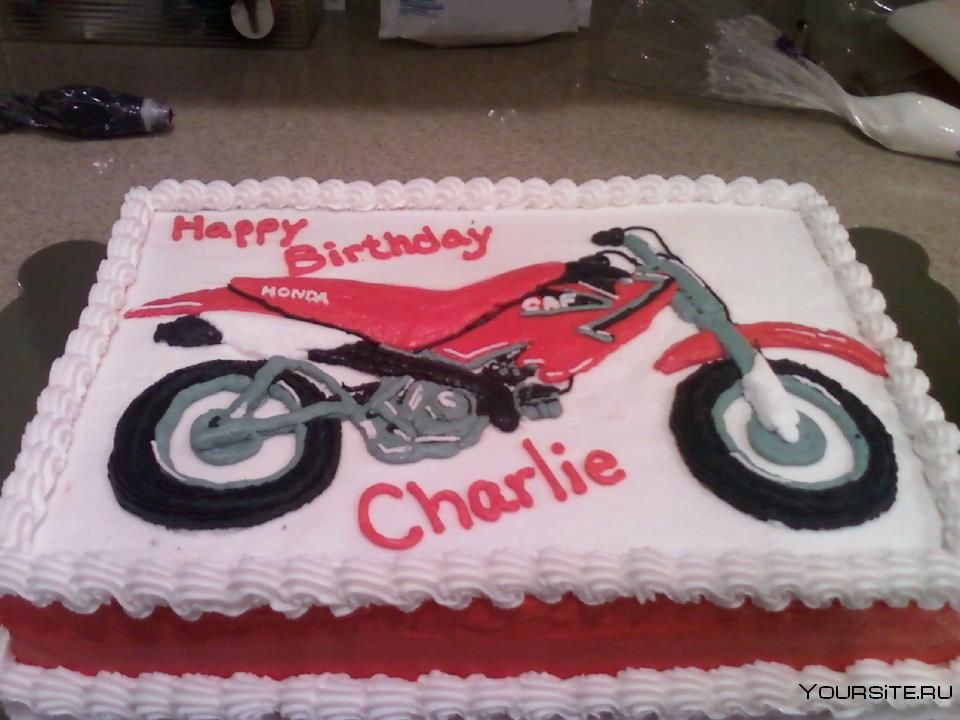 Торт с мотоциклом для мальчика 14 лет