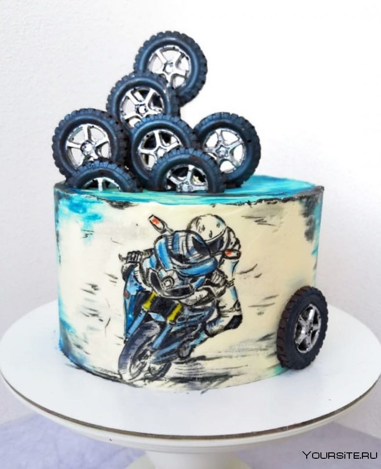 Торт с мотоциклом КТМ