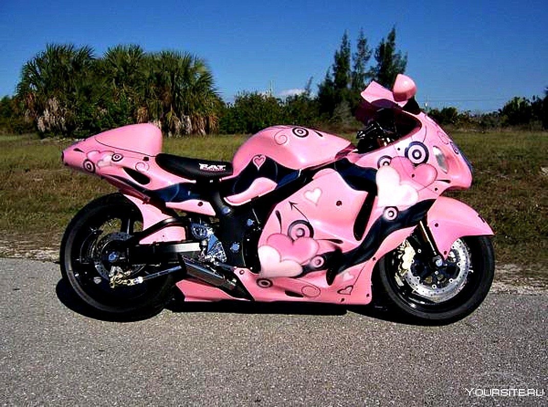 Мотоцикл спортивный розовый