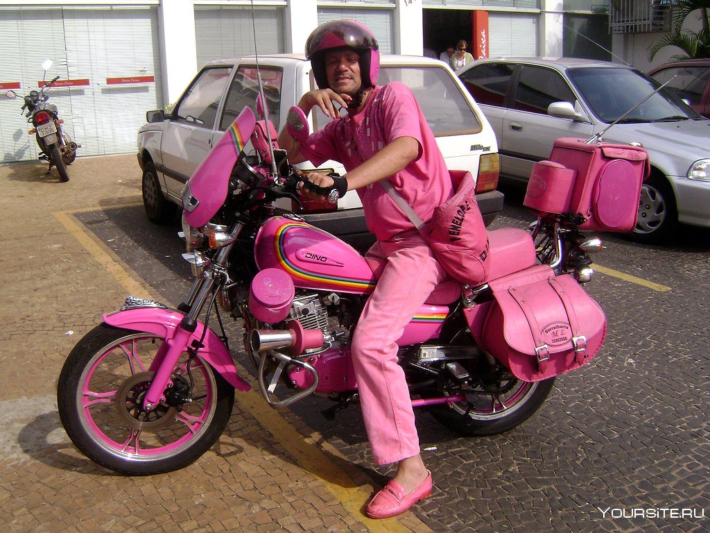 Мотоцикл розовый взрослый