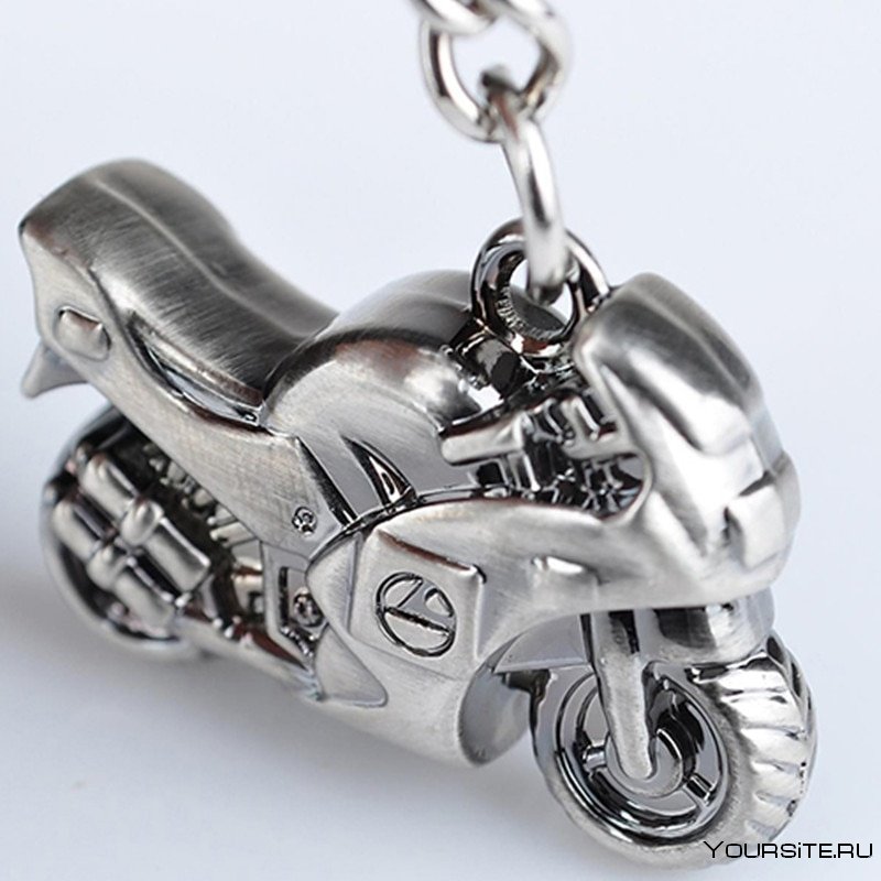 Брелок мотоцикл серебро
