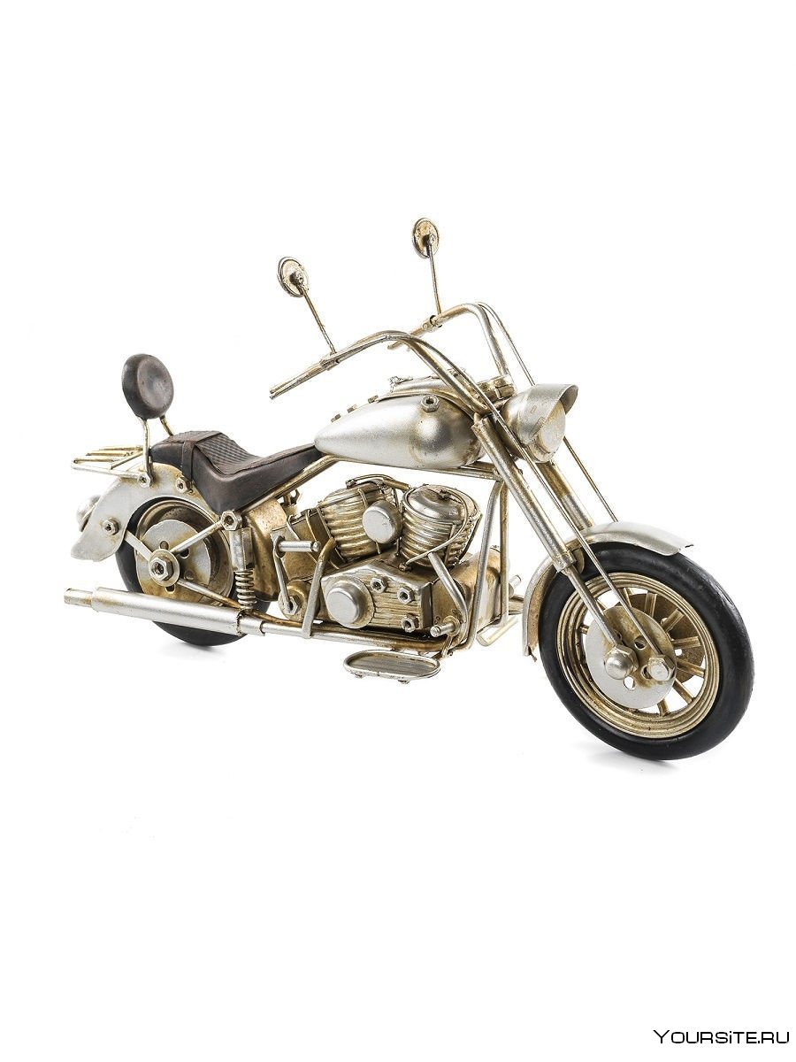 Seashop / предмет интерьера "мотоцикл байкер с коляской" 33х23х20 см, металл