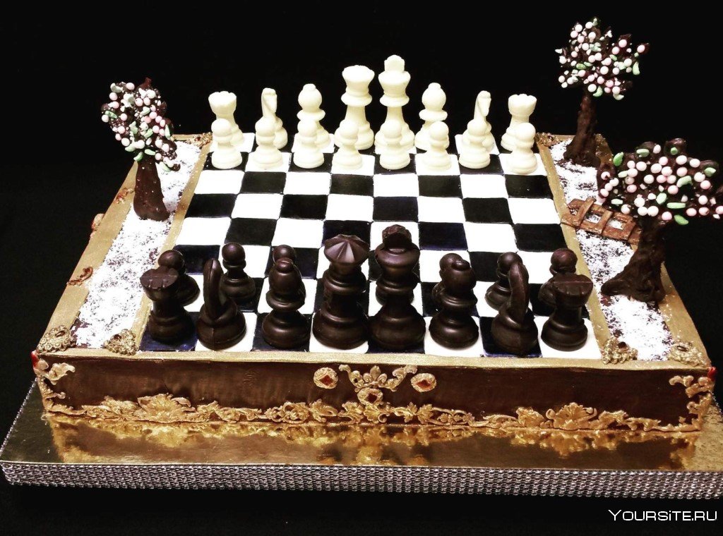 Торт с шахматами Минимализм