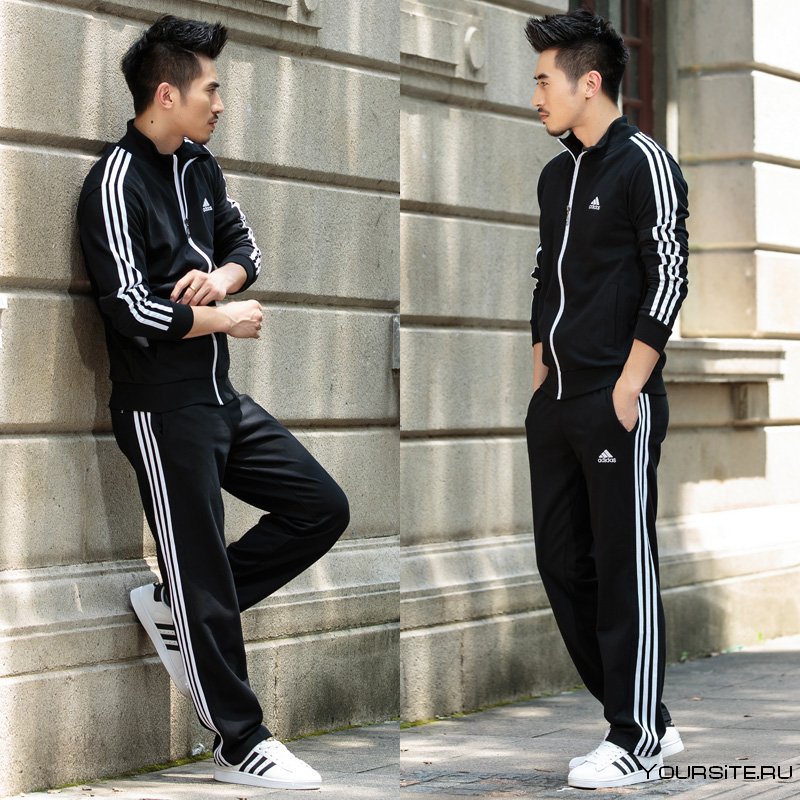 Черный спортивный костюм adidas 2x2