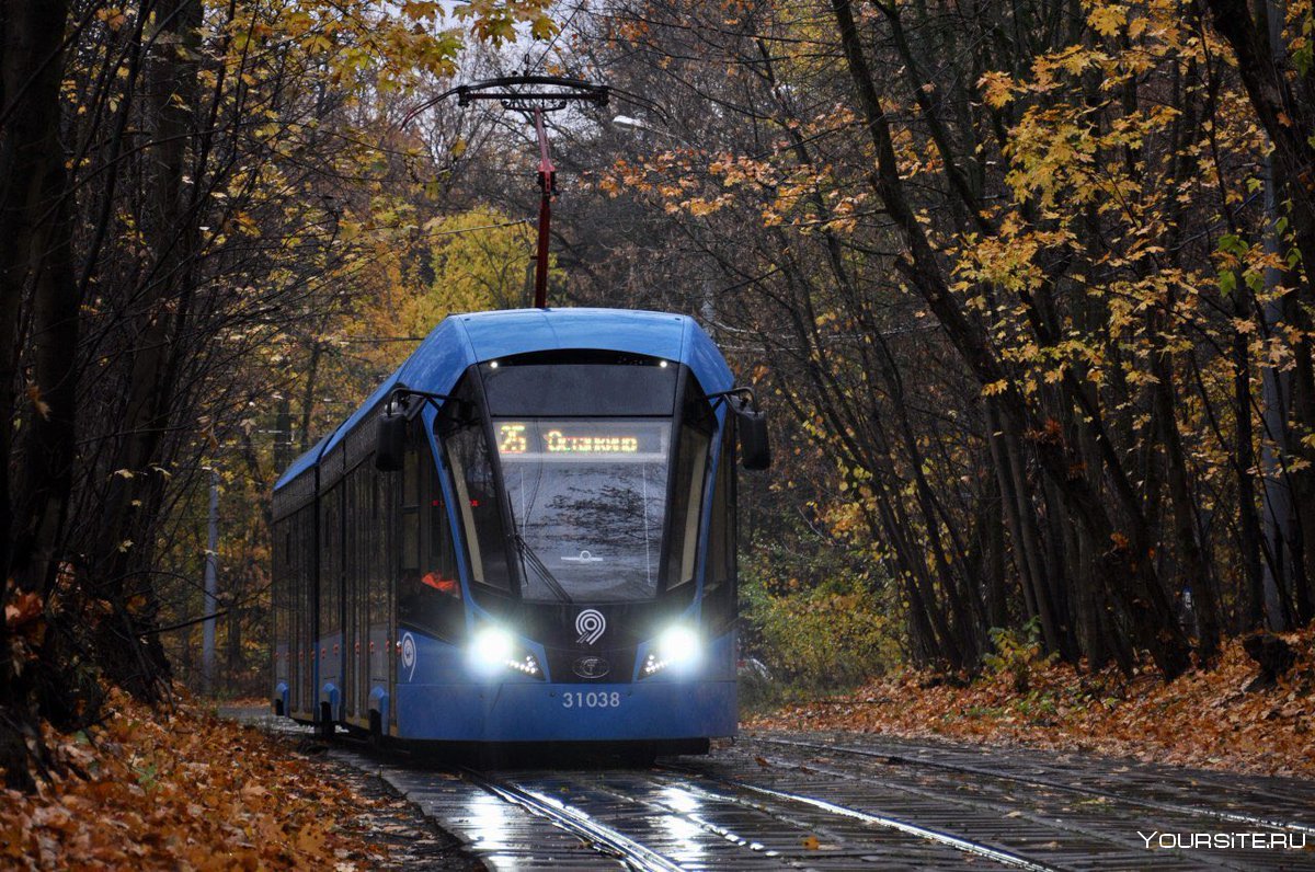 Трамвай Мосгортранс голубой