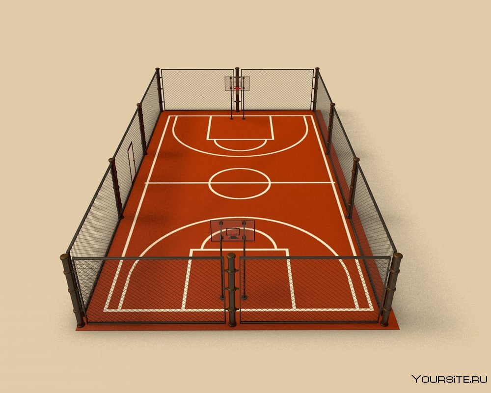 Баскетбольная площадка вид сверху сбоку