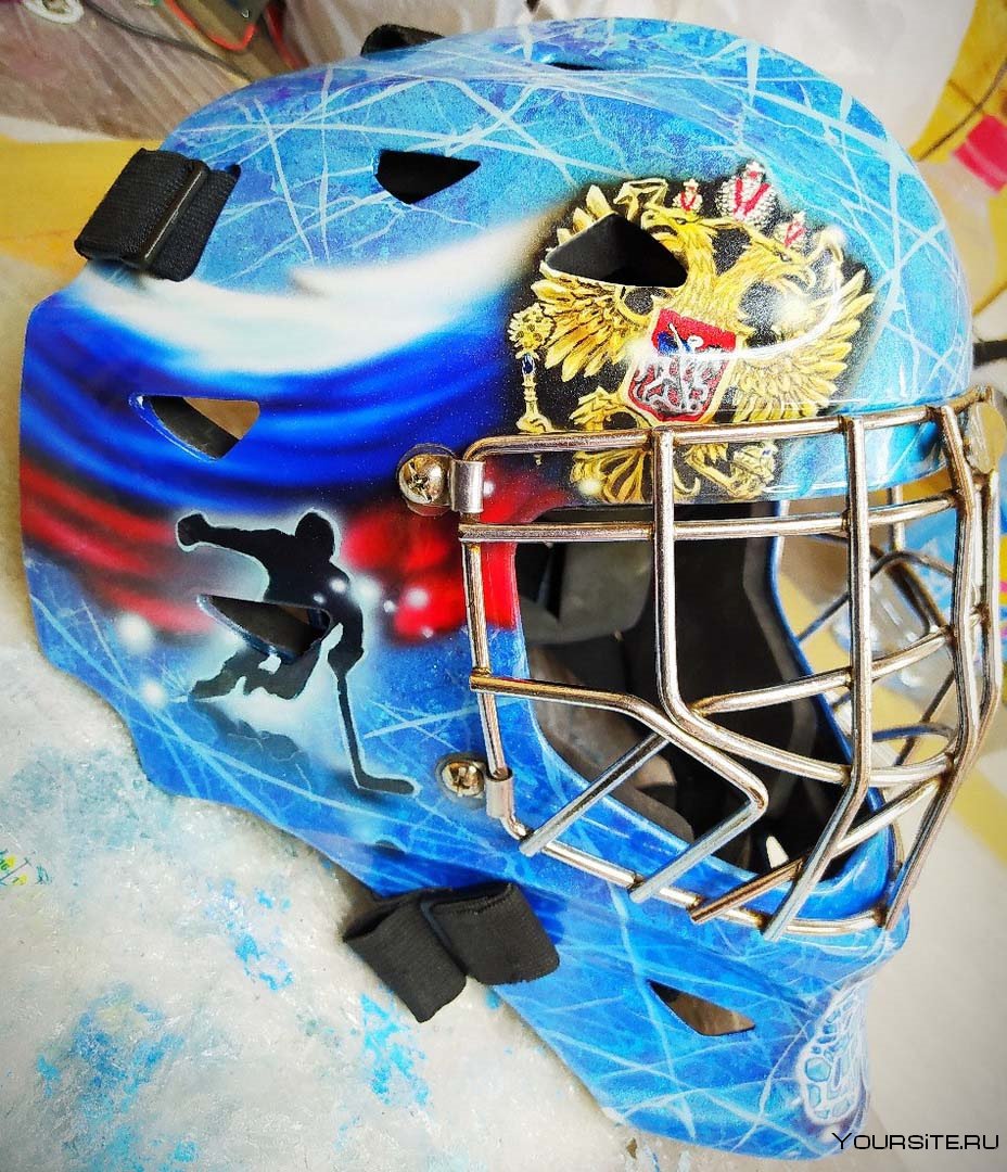 Хоккейные шлем аэрография Аквамен