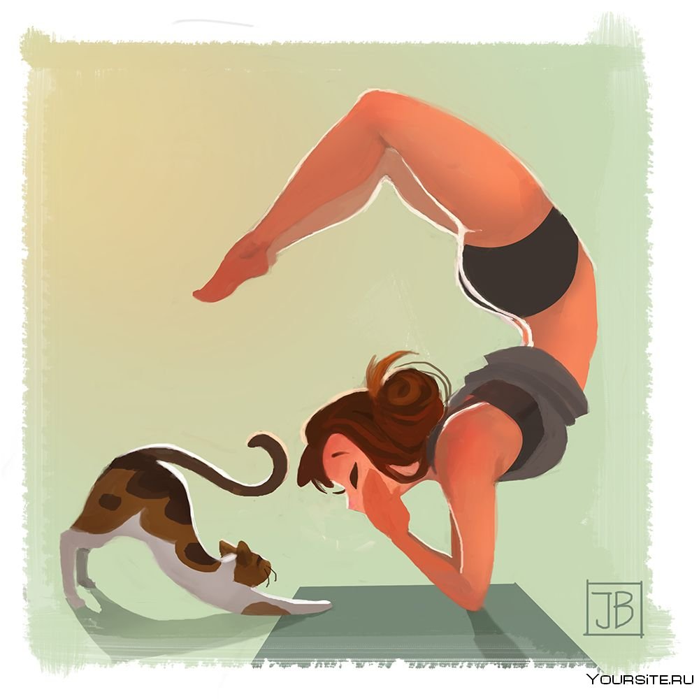 Поза потягивающейся кошки