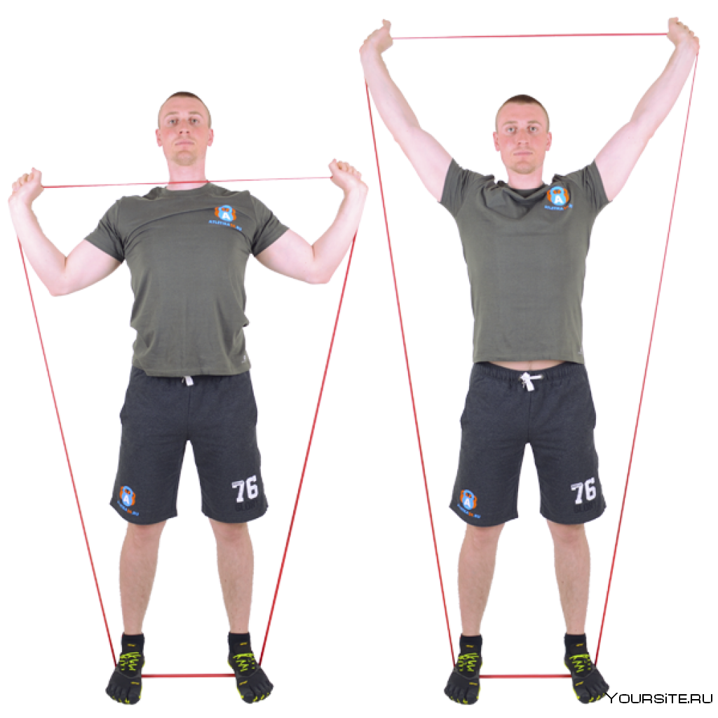 Жим стоя с резиновыми петлями