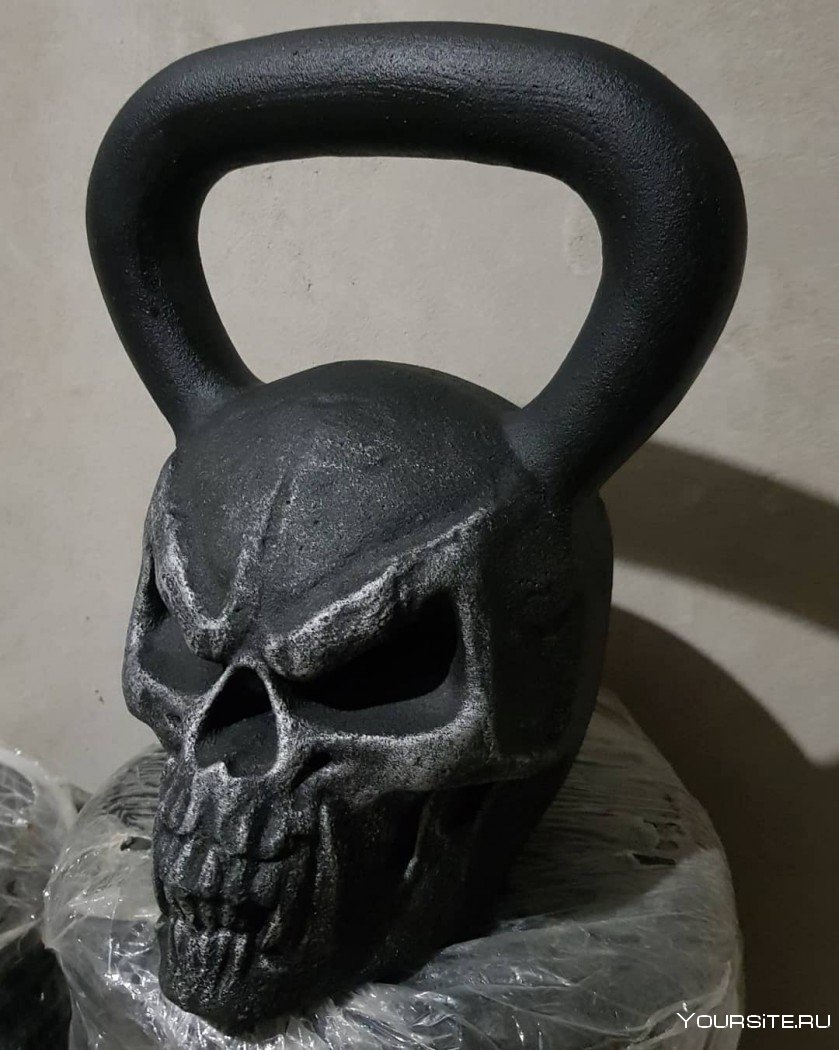 Гиря цельнолитая Iron head череп 16 кг