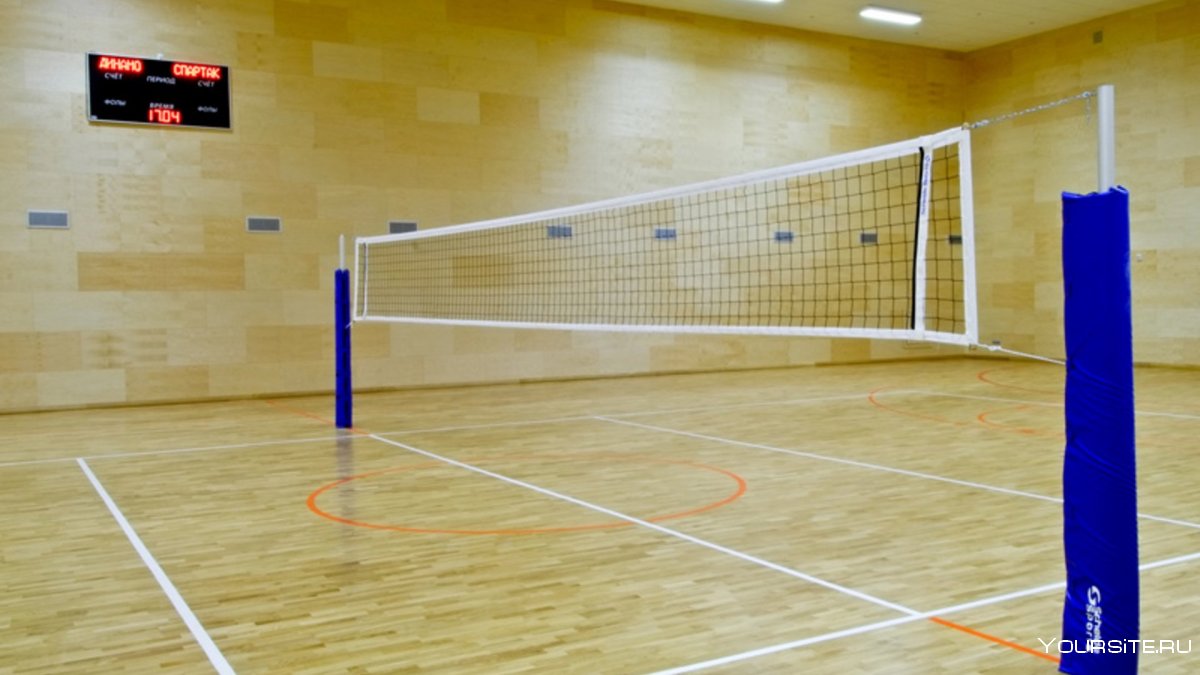 Волейбольная сетка в спортзале