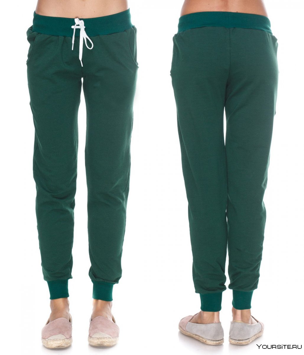 Зелёные спортивные штаны женские