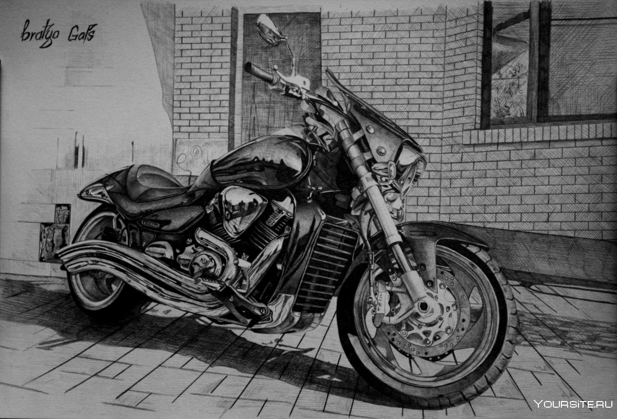 Рисовать мотоцикл