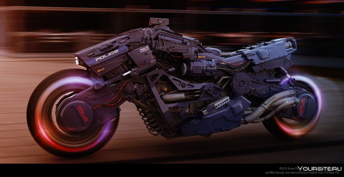 Cyberpunk мотоцикл концепт