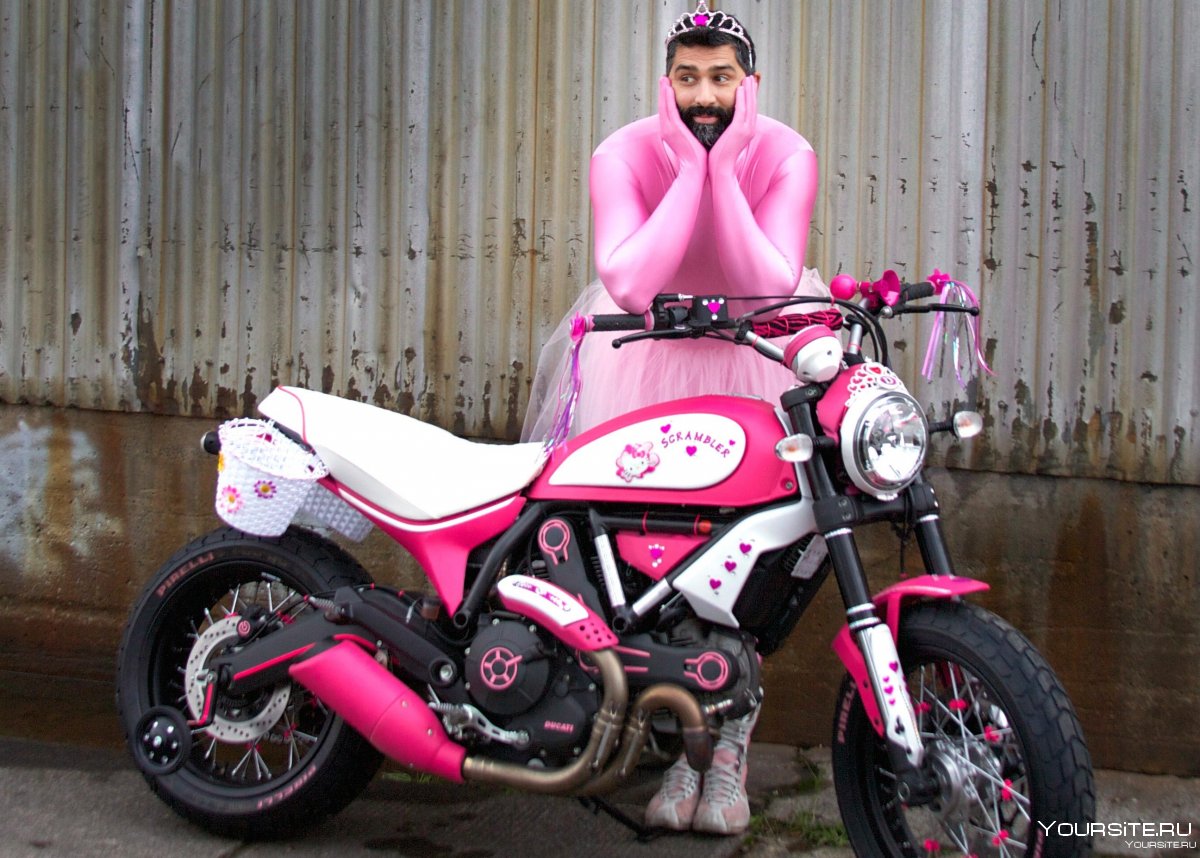 Женский розовый мотоцикл