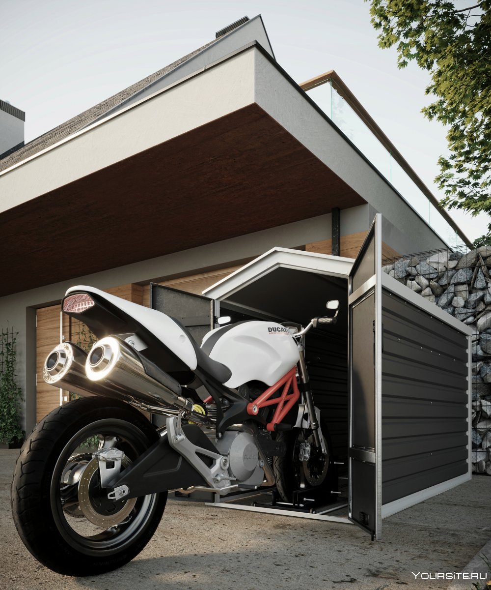 Небольшой гараж для мотоцикла