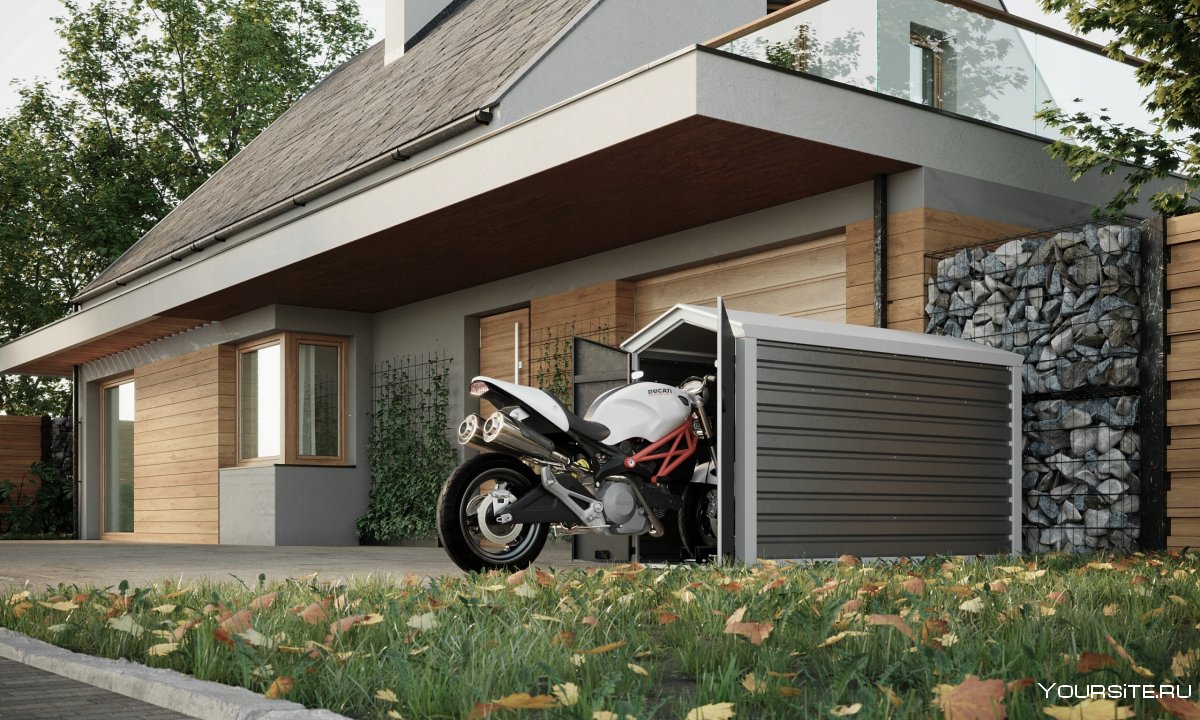 Компактный гараж для мотоцикла