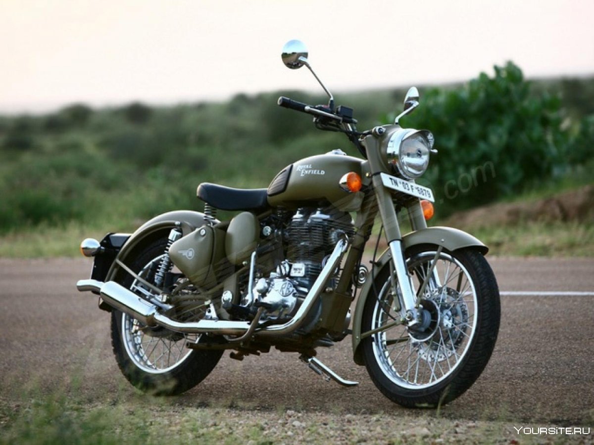 Роял Энфилд мотоцикл зеленый