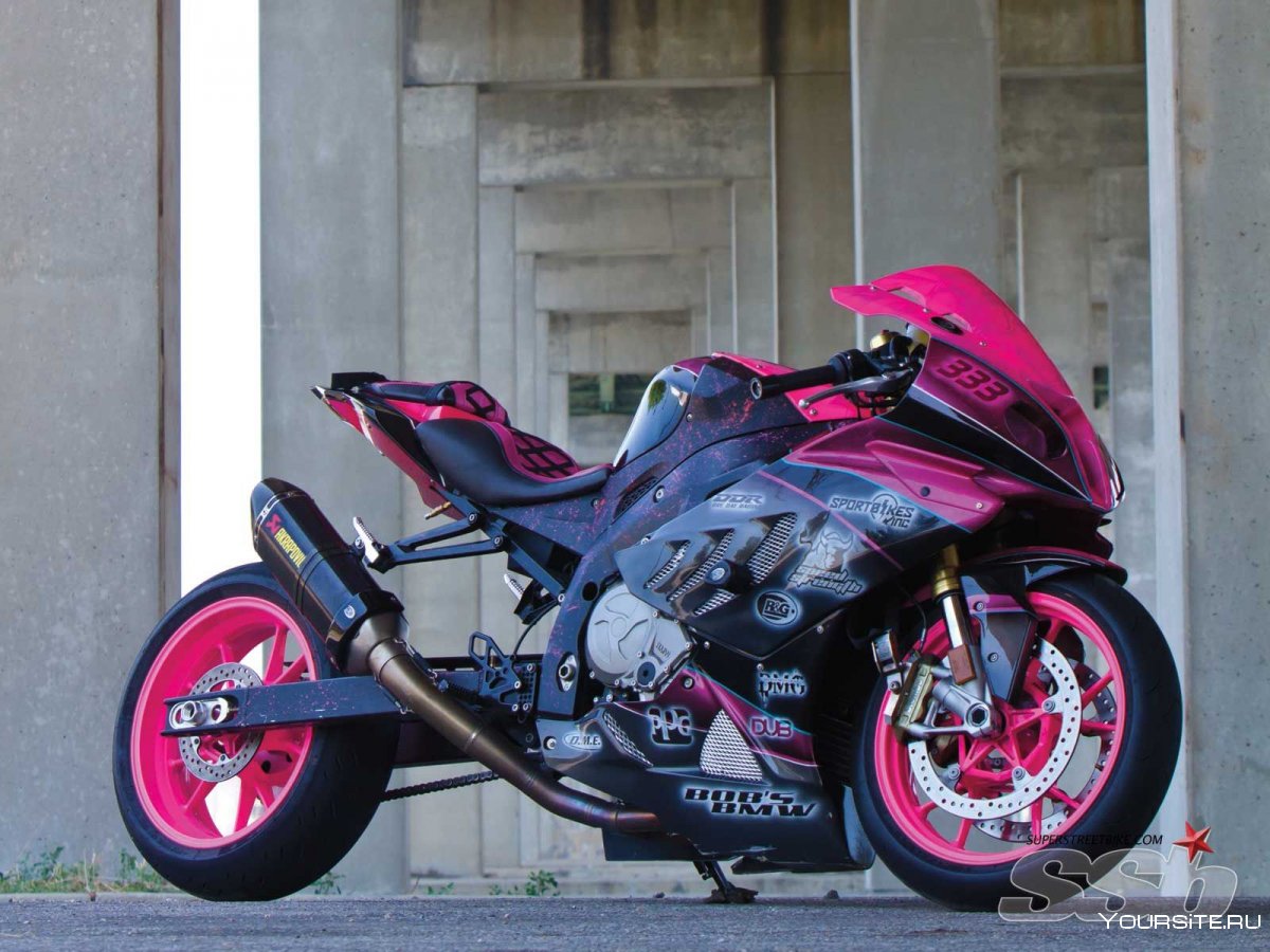 Мотоцикл розовый взрослый