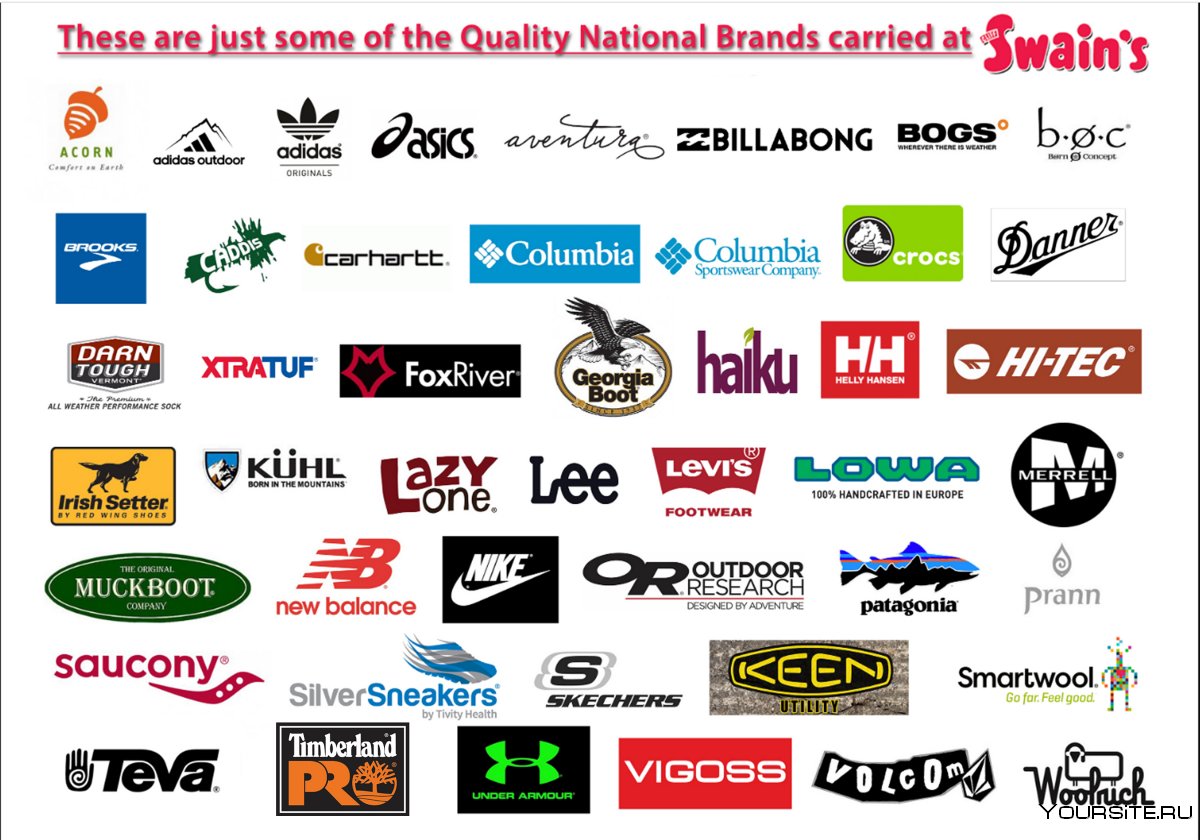 Логотипы обувных брендов