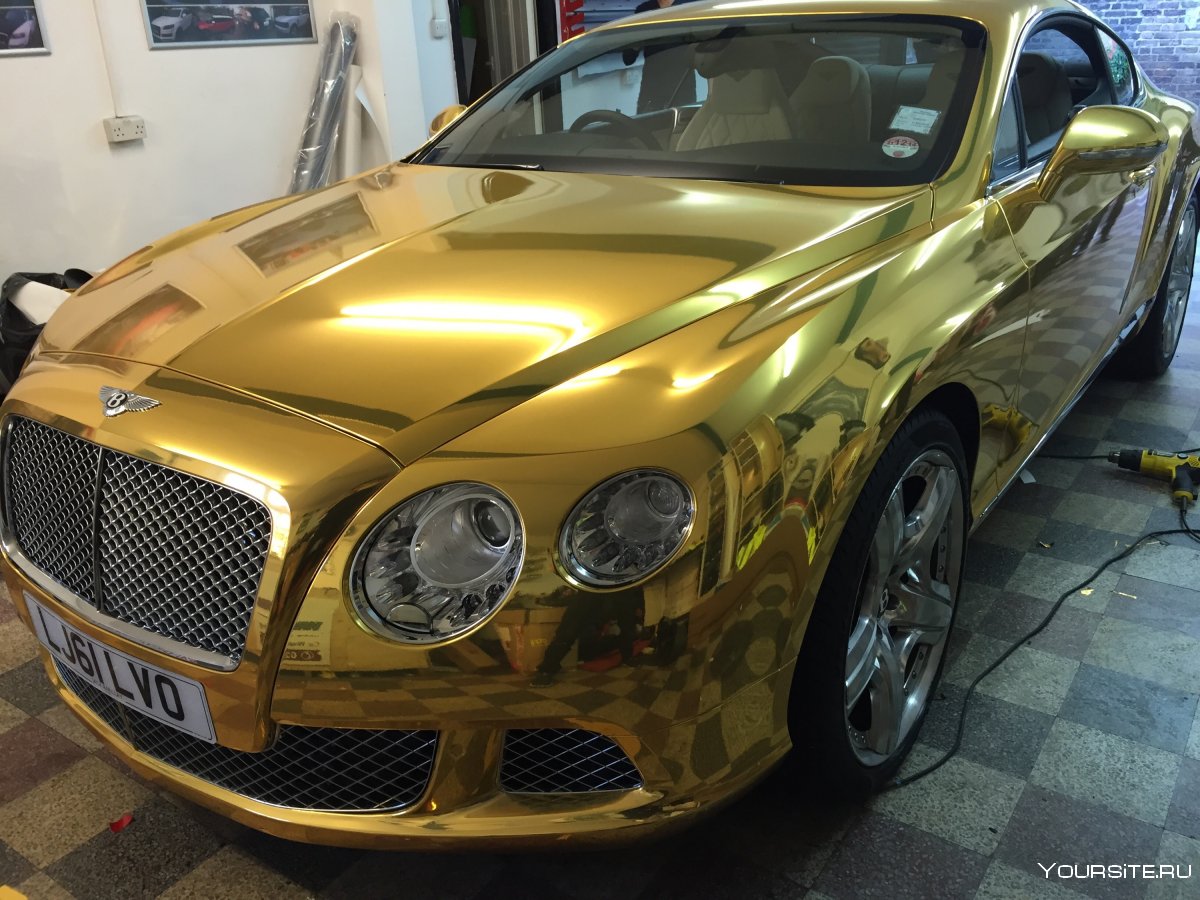 Bentley Continental gt золотой