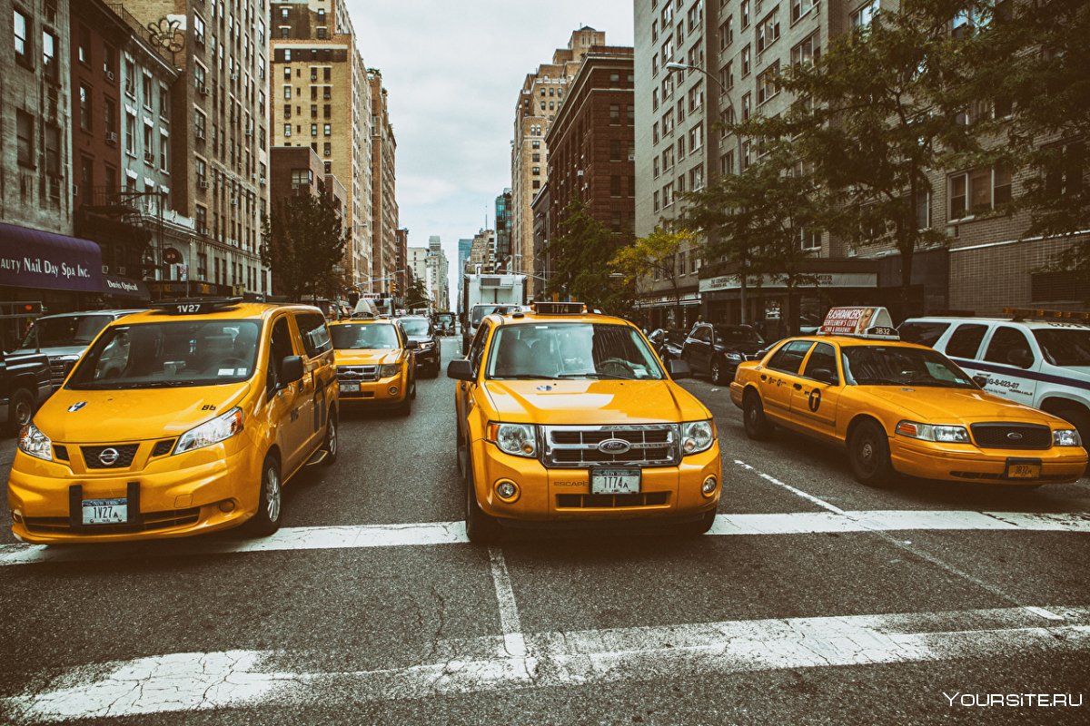 Нью-Йорк такси Манхеттен обои