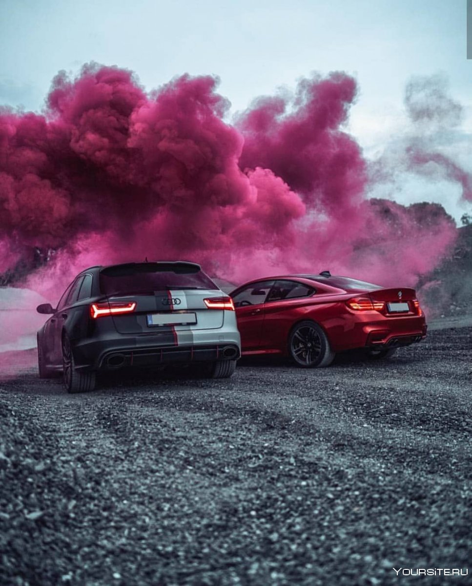 BMW С цветным дымом