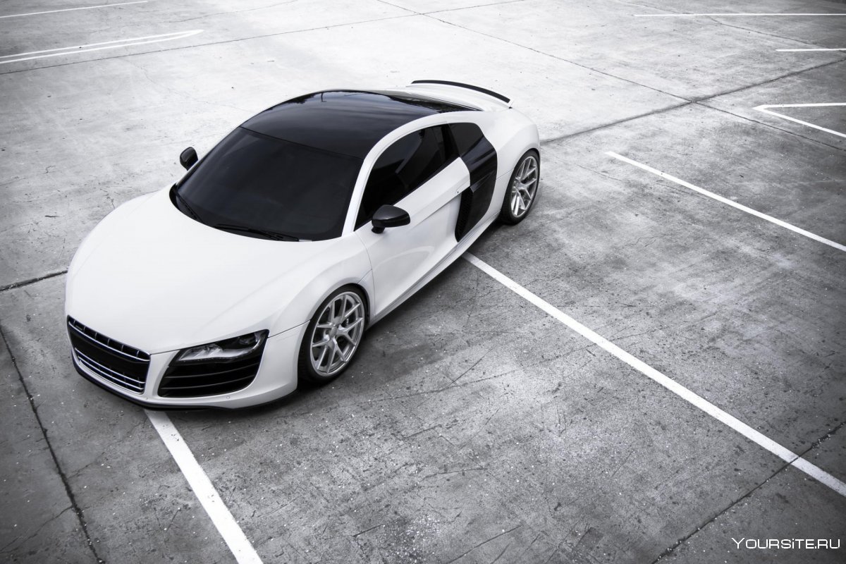 Белая Audi r8 Wallpaper