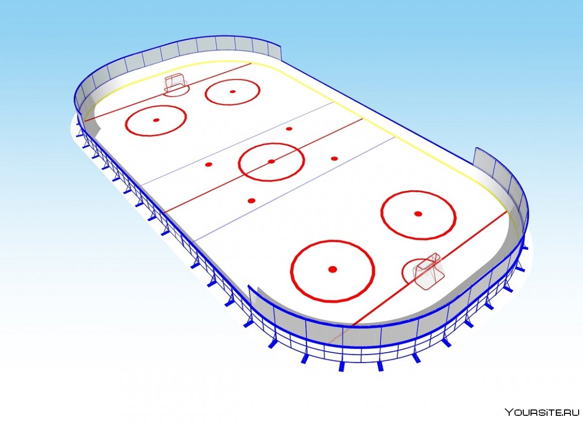 Радиус бортов хоккейного корта 26*56