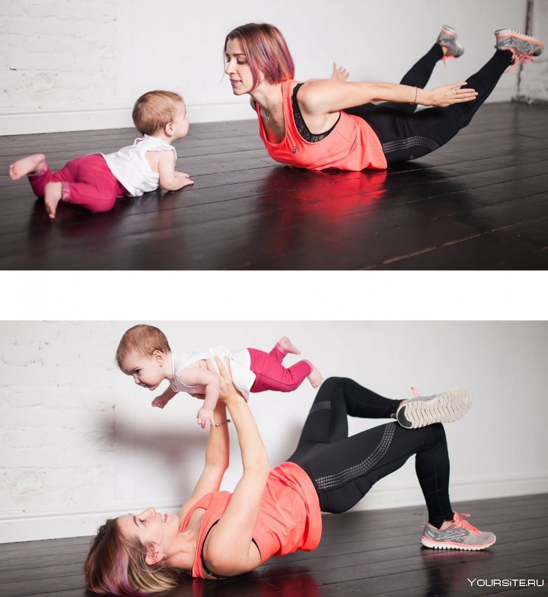 Фитнес мама и ребенок