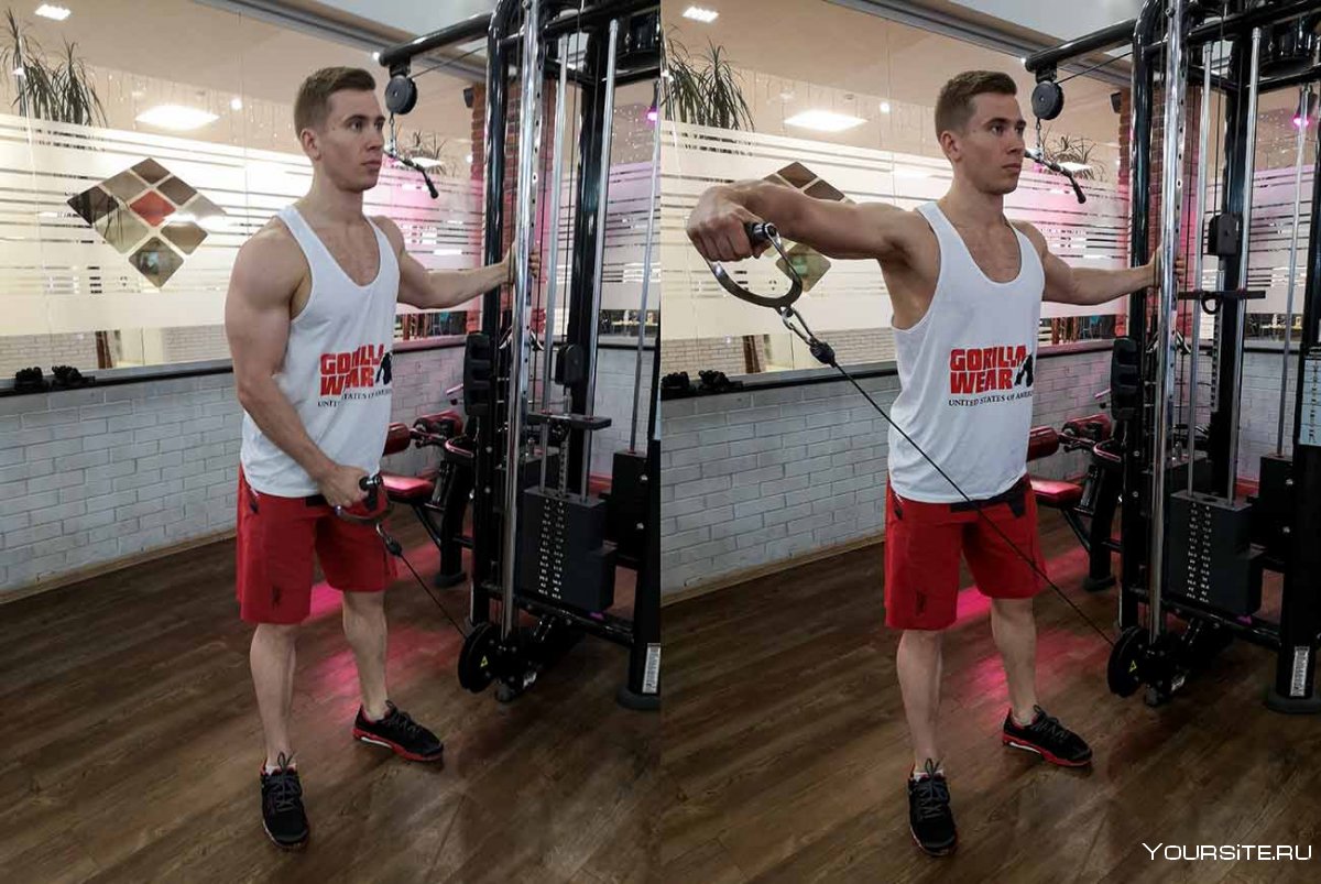 Отведение рук в кроссовере с Нижнего блока