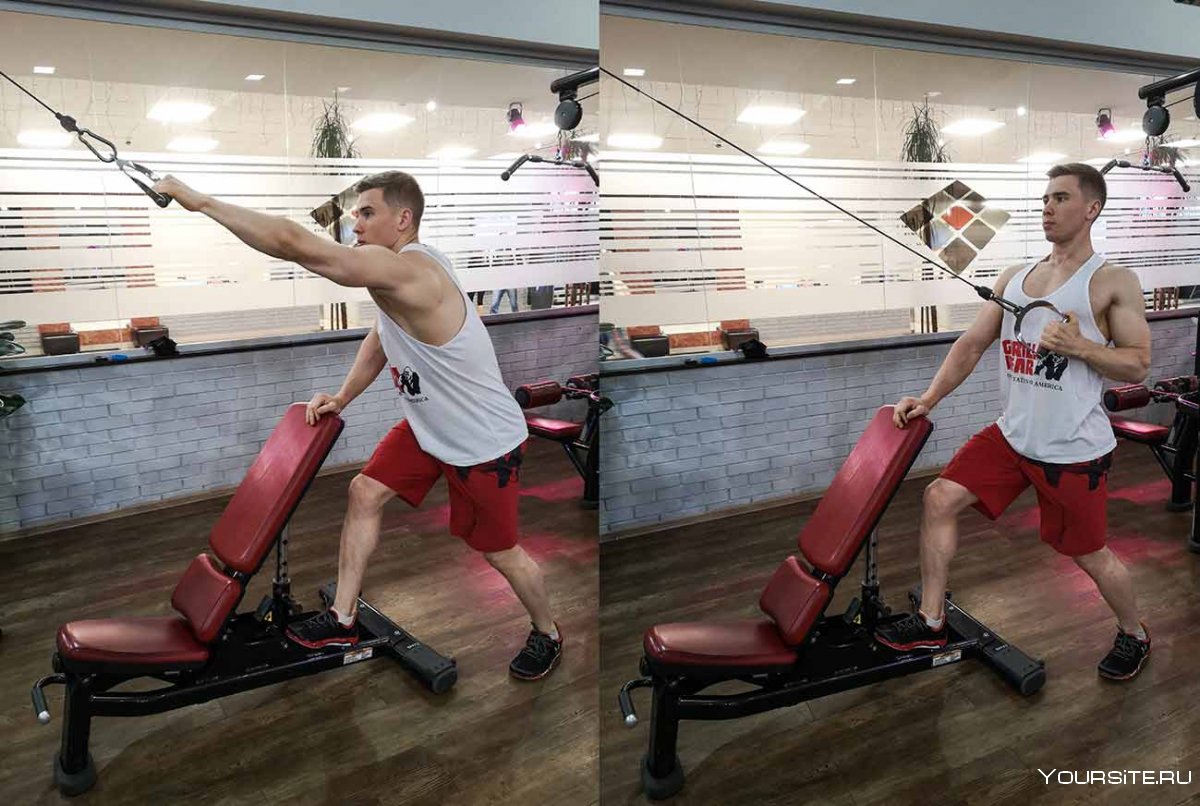 Тяга одной рукой в кроссовере