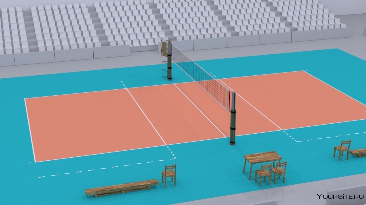 Волейбольная площадка 3д модель