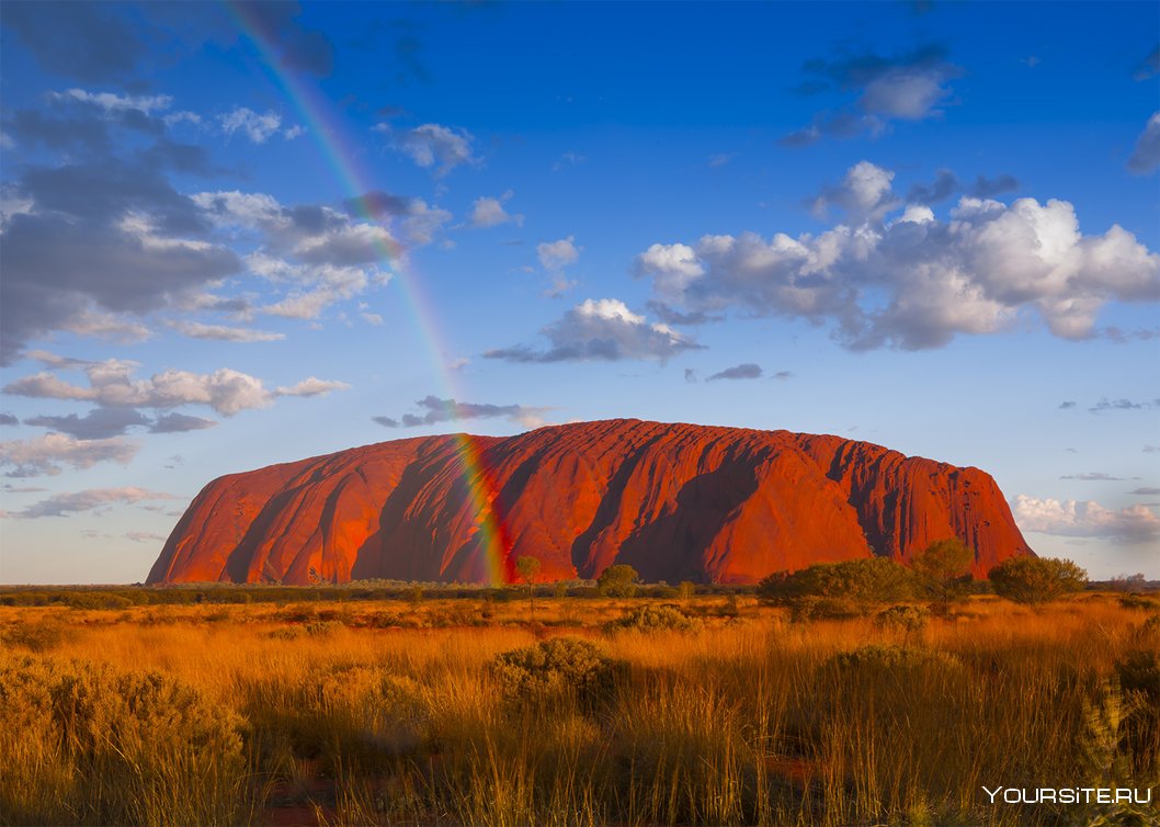Австралия красная гора Улуру у подножия