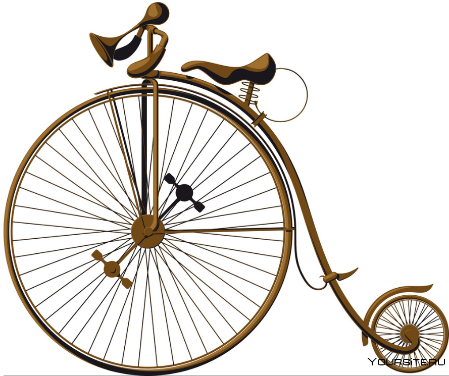 Старый велосипед с большим колесом