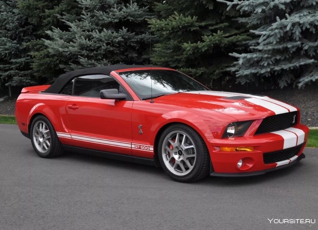 Форд Мустанг gt500 кабриолет красный